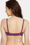 Rosaline Padded Non Wired 3/4th Coverage Lace Bra - Grape Juice — thumbnail 2